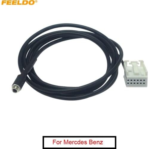 FEELDO Car 3.5mm Female Socket AUX Adapter Cable For Mercdes Benz Comand APS NTG GL W169-221 Audio Cable Data Wire #MX6201