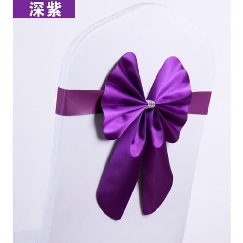 Hot sale 1pc Wedding Party Decorative Satin Bows Ties Ribbon Chair Back Sash Bands Hotel Banquet Chair Decor party Home supplies