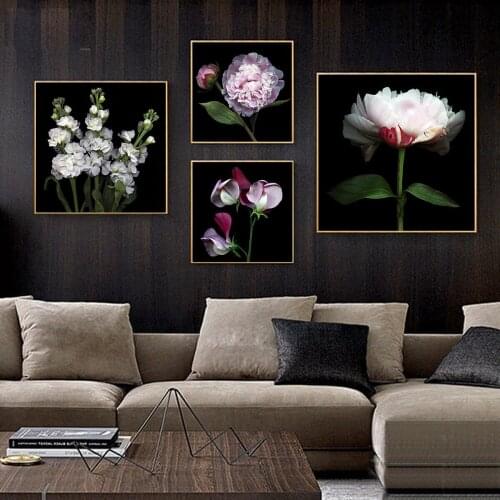 Flower Art Painting Hanging Picture Poster Canvas Print Painting Wall Art Flower Bud Living Room Home Decoration Oil Painting