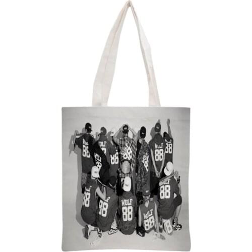 Handbag Korea-Pop EXO printing canvas tote bag Reusable Foldable Canvas Women Bags 30x35cm custom your image