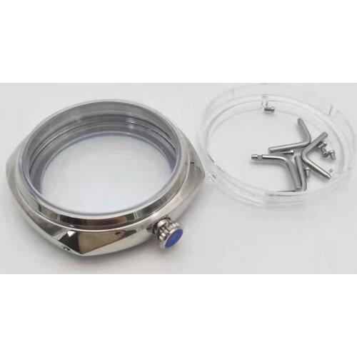 45mm Stainless Steel Watch Shell for ST36 Hand-Winding Polished Watch Case for ETA 6497/6498 Watch Movement Spare Parts