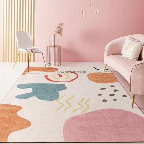 Living Room Carpet Coffee Table Large Area Carpet Bedroom Net Red Same Style Girl Ins Style Modern Light Luxury Carpet Floor Mat