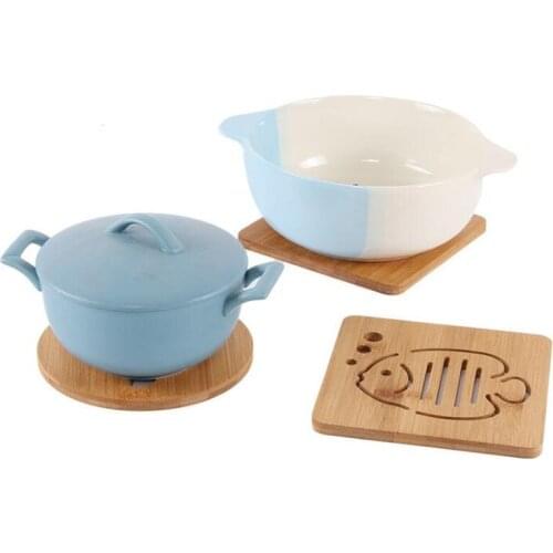 Round / Square Bamboo Table Mat Household Kitchen PlacematInsulation With Anti-slip Mat Thick Anti-hot Pad Kitchen Decoration