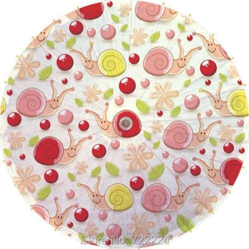 Dia 84cm Cartoon Cute Snail Parasols Bamboo Umbrella Chinese Craft Traditional Waterproof Dance Decoration Oiled Paper Umberlla