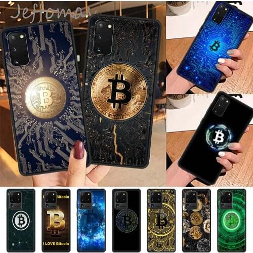 Soft Case For Samsung Galaxy S21 S20 FE S10 S9 S8 Plus Note 20 Ultra 9 10 Lite Black Shell Phone Coque I Love Accept Bitcoin