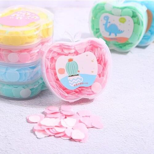 50PCS Disposable Soap Paper Clean Scented Slice Foaming Box Mini Paper Soap for Outdoor Travel Use Color Random