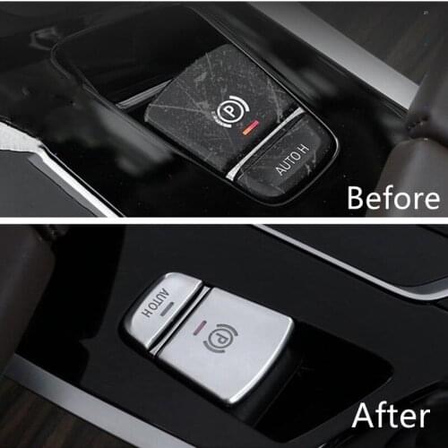 Fit For BMW New 5 Series G30 G38 One Key Start P file Handbrake Button Modification Stickers AUTO H Button Stickers
