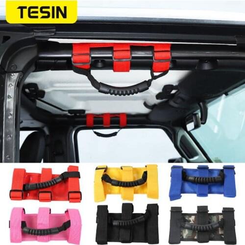 Armrest for Jeep Wrangler TJ JK 1997-2019 Car Roll Bar Mount Side Grab Handles Kit for Jeep Wrangler JL 2018 Thbest Accessories