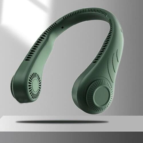 Portable Hanging Neck Fan Bladeless Fan Personal Wearable Neckband Leafless Fan USB Rechargeable Fan Mini Necklace Fan