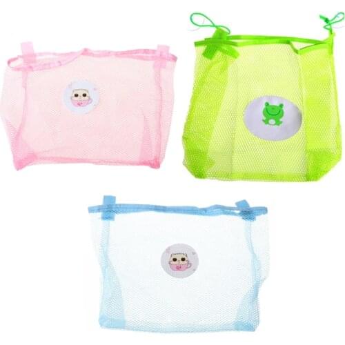 Child Bath Toy Storage Bag Organiser Net Suction Baskets Kids Bathroom Mesh Bag