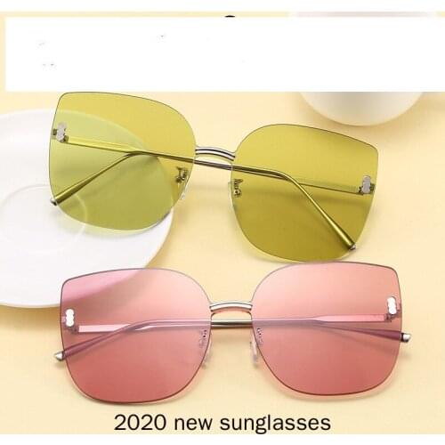 2020 Luxury Retro Frameless Sunglasses Women Cat Glasses Women Vintage Eyeglasses for Women/Men Mirror with Box NX
