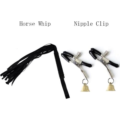 Sexy BDSM Bondage Nipple Clip Flirt Whip Toys Erotic Restraints Fetish Nipple Clamps Sex Toys For Couples