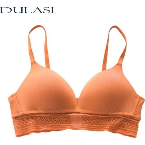 Sexy Lace Women Bra Solid Wireless Thin Underwear Seamless Push Up Lingerie Soft Bras For Breathable Full Cup Women DULASI