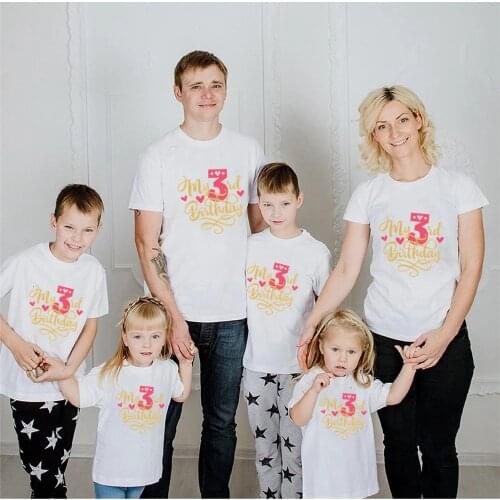 Funny Its My First Birthday Family Matching Clothes Mommy Daddy And Daughter Son Tshirts Outfits Baby Girl Boy Party Tees