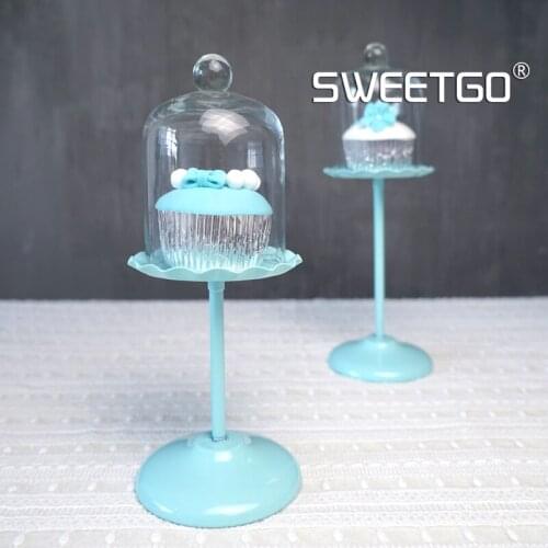 The Wedding Dessert Platform Pendulum Prop Mini- Cake Frame WROUGHT IRON High Foot A Snack Frame Pedicel Blue Disc