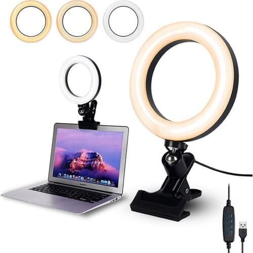 LED VStreaming Fill Light Video Conference Light 3200k-6500k Ring Light with Sucktion Cup for Led Video Light Youtube Live