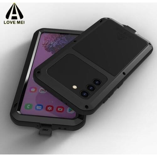 LOVE MEI Life Waterproof POWERFUL Metal Case for Samsung Galaxy S21 5G Shockproof Phone Cover Gorilla Glass Full Body Protection