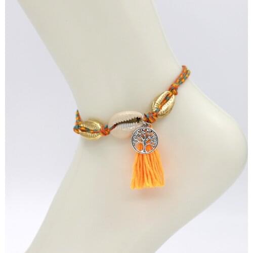 Boho foot Jewelry Ankle bracelets Anklets for Women jewellery on the Leg Beach Accessories Cheville Bohemian Shell Tassel 2020