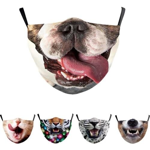 Funny Creative Dog Animal Mouth Masks Fashion Halloween Cospaly Women Men Unisex Face-Protection Dustproof Breathable Adult Mask