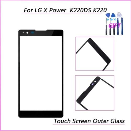 For LG X Power K220DS K220 LS755 K450 Outer Front Screen Glass Lens Cover for lg xpower Panel Glass Replacement (NO LCD