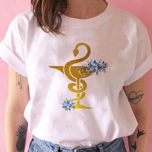 Golden snake and wine glass Print Women T Shirts Beautiful New Arrivals Comfy Short Sleeve t-shirt for women Tee Shirt Femme