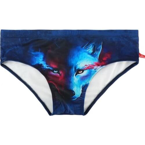Sexy fox print mans swimming swim trunks low waist men swim briefs swimwear sunga praia mens swimsuits board wear badpak