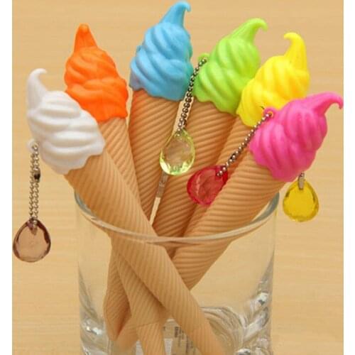 1/5/8/ 15/25 Pcs Cute Ice Cream Shape Ballpoint Pen , Student Writing Office Stationery , Wedding Office Gift