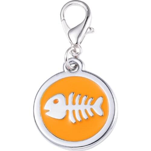 1pc Personalized Cat ID Tag Free Engraving For Kitten Collar Pet Charm Name Pendant Necklace Accessory
