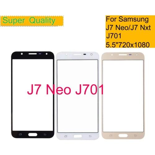 10Pcs/Lot For Samsung Galaxy J7 neo J701 J701F Touch Screen Front Outer Glass Panel J7 Nxt SM-J701F LCD Outer Lens With OCA Glue