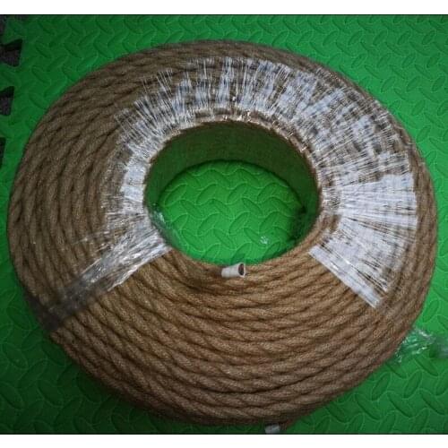 100m 2 core Retro Braided Electrical Wire Fabric cable DIY pendant lamp wire vintage hemp rope twisted wire cable