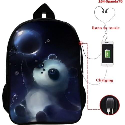 2021 Panda 3D Print School Bag for Teens Boys Girls 3D Animal Printing Primary Student Casual Latop Backpack Mochila Men Bookbag