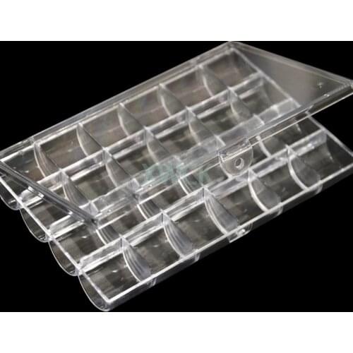 24 Slots dental Acrylic Container for Dental Orthodontic Brackets/Buccal tubes Materials Parts Case Box