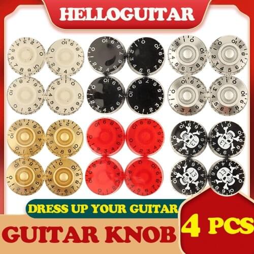 4 Pcs Acrylic Guitar Bass Volume Tone Speed Control Knobs Turn Buttons for LP SG EPI Gison style Electric Guitar Replacement