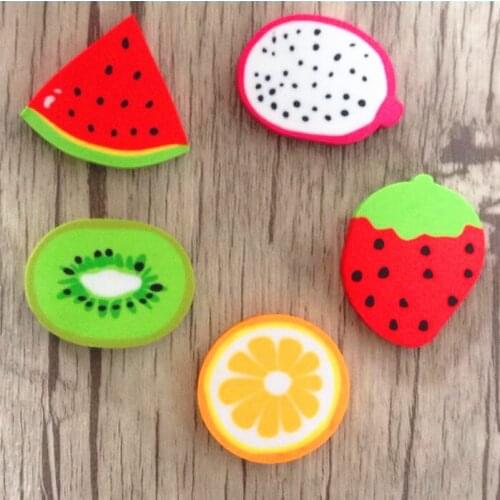 4pcs/lot Fruit shape Pencils Eraser Rubber For Kids Gifts Non-toxic safety School Supply Material Escolar
