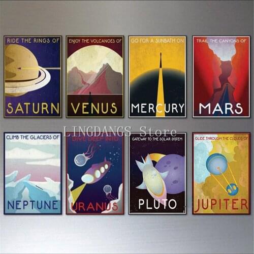 5d Diy Diamond Painting Vintage Universe Expedition Space Planets Retro Poster Diamond Mosaic Cross Stitch Kits Home Decor Gift