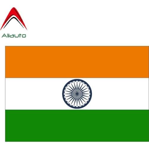 Aliauto Personality Creative Car Sticker INDIA Flag PVC Waterproof Sunscreen Anti-UV Reflective Decal Accessories,14cm*9cm
