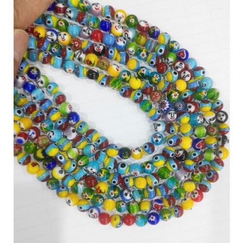 Color Round Smiley Face 8mm Glass Beads DIY Making Bracelets, Necklaces, Jewelry Accessories Beads for Jewelry Making