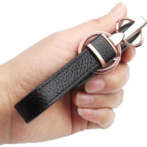 CDCOTN Fashion Metal Leather Car Keychain Car Key Rings Pendant Car Key Holder Rope Unisex Auto Car Accessories
