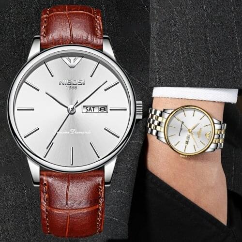 NIBOSI Mens Watches 2020 New Top Luxury Brand Business Chronograph Wristwatch Fashion Waterproof Luminous Clock Military Sport