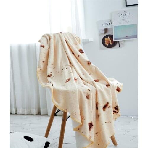 Home Textile Tortilla Blanket Burrito 60" 70" 80" Blankets Round Corn and Flour Tortilla Sofa Warm Travel Bed