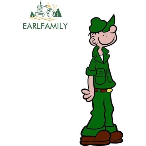 EARLFAMILY 13cm x 4.3cm for Beetle Bailey Funny Car Stickers DIY Occlusion Scratch Car Styling Body for Car Decal VAN Decoration