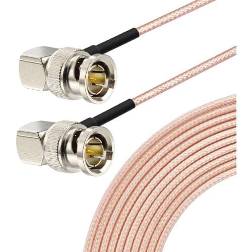 Eightwood HD SDI Cable 75 Ohm BNC Plug Male Right RF Connector Angle Crimp RG179 Coaxial Cable For BMCC BMPC Hyperdeck Cameras