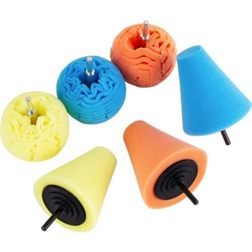 Auto Wheel Polishing Sponge Used for Electric Drill 3inch/ 4inch Burnishing Ball Polishing Cone Car Hub Buffing Sponge