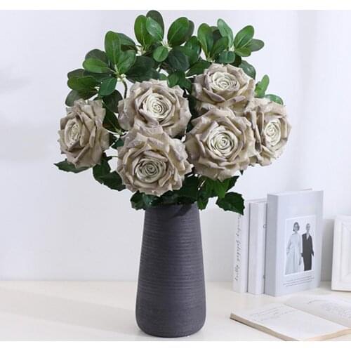 Artificial Flower Decorative Non Fade Fabric Lifelike Faux Artichoke Flower for Wedding Party Supplies Artificial Decorations