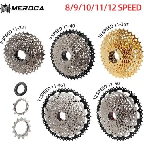 MEROCA Bicycle Cassette 8 9 10 11 12 Speed Freewheel steel 32T 36T 40T 42T 46T 50T 52T Flywheel Mountain mtb Bike for SHIMANO