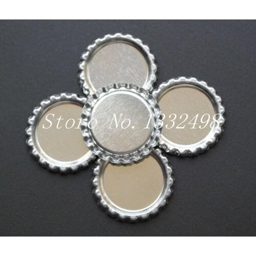 Hot selling ! 1000 Pcs Sliver Colored Bottle Caps Chrome Bottlecaps Flat Crown Cap Beer Cap For Hairbows jewelry Craft