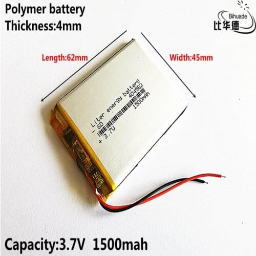 Liter energy battery 3.7V,1500mAH 404562 Polymer lithium ion / Li-ion battery for tablet pc BANK,GPS,mp3,mp4