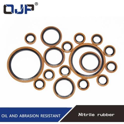 M6/M8/M10/M12/M14/M16~60mm High Press Hydralic Rubber Oil Pipe Pad Seal Gasket NBR Metal Copper Bonded Washer Oring Assortment
