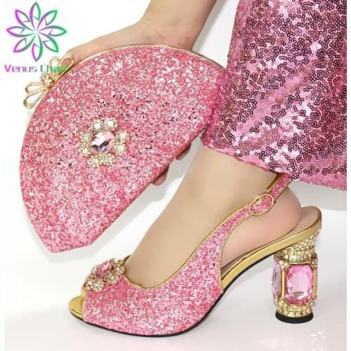 Fashion Women Shoes and Bags To Match Set Sale High Heels Sandals Women High Quality Italian Shoes with Matching Bags for Women