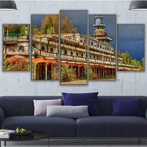 Print Painting Framework Abstract Modern Home Decor Canvas 5 Panel Consonno Italy Town Wall Art For Living Room Modular